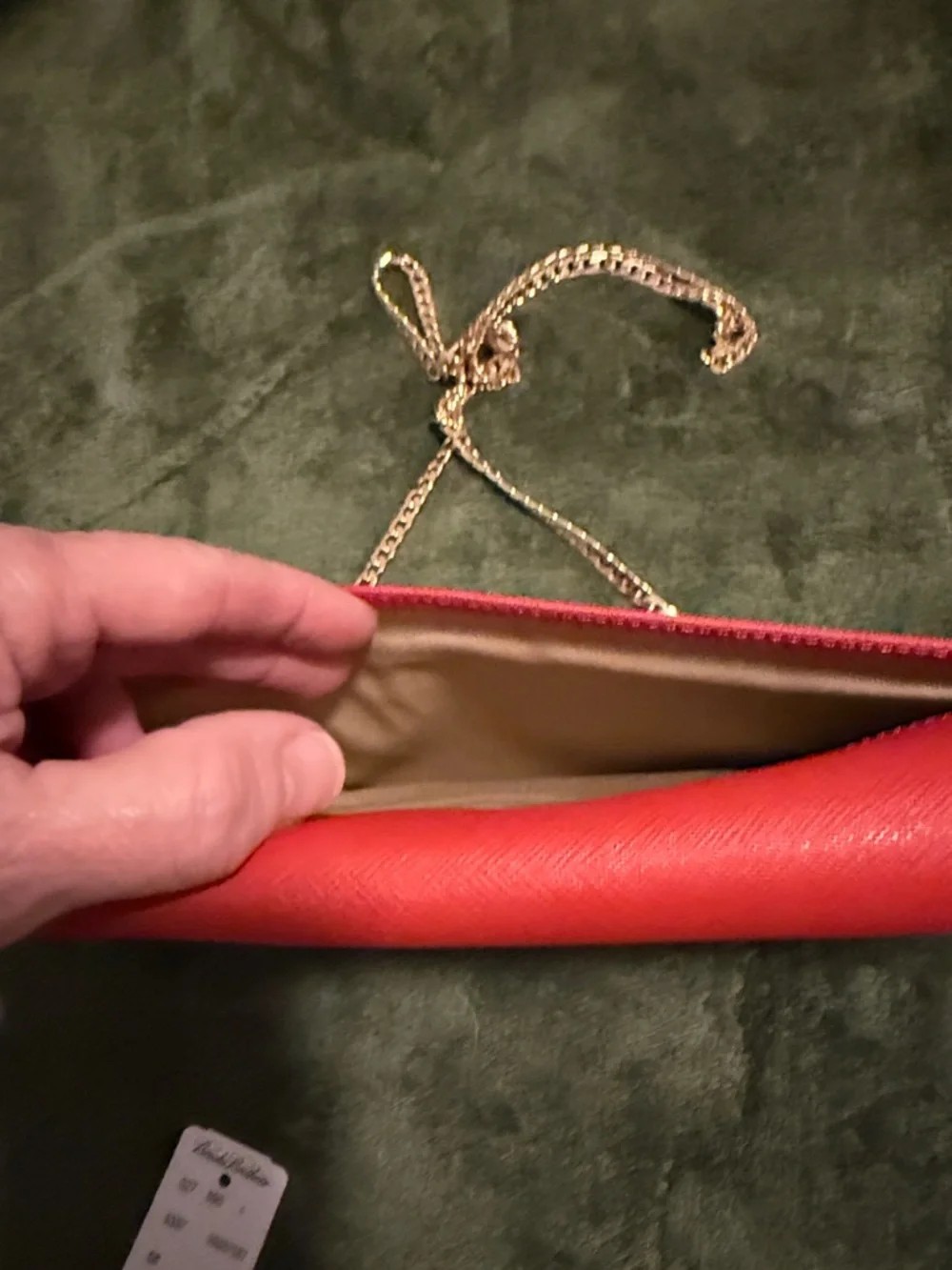 NWT -Brooks Brothers Coral/Red Chain Crossbody Bag